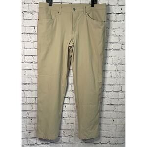 Lululemon ABC Classic-Fit Pant Men’s 36 X 32” Warpstreme Beige Performance